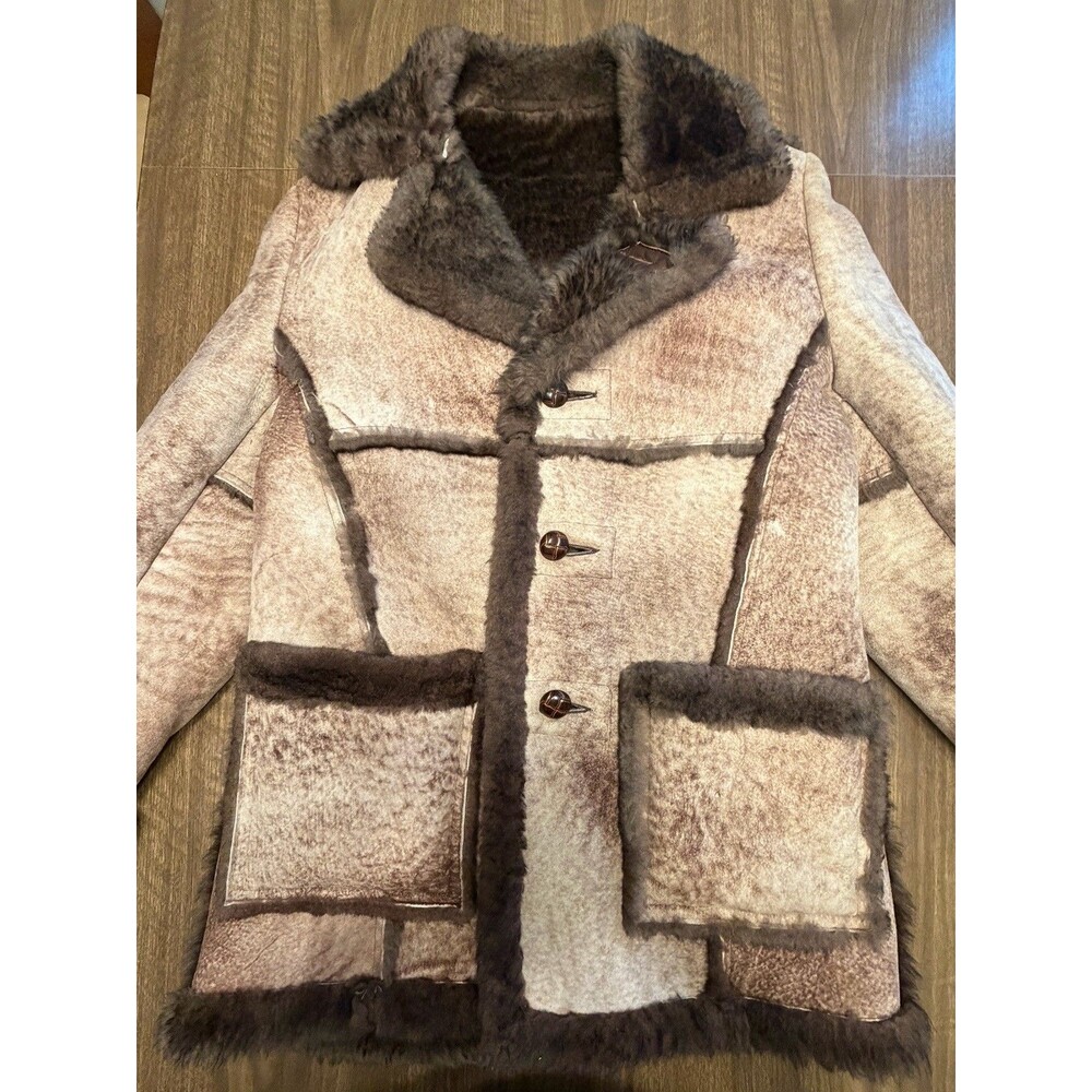 VTG Schott NYC Sheepskin Shearling Leather Coat Jacket Size Medium 40